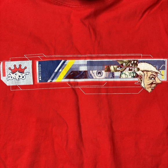 Vintage JNCO Shirt Men's Large Red Long Sleeve Eyes Face Grunge Y2K 2000s Rare - Picture 2 of 16